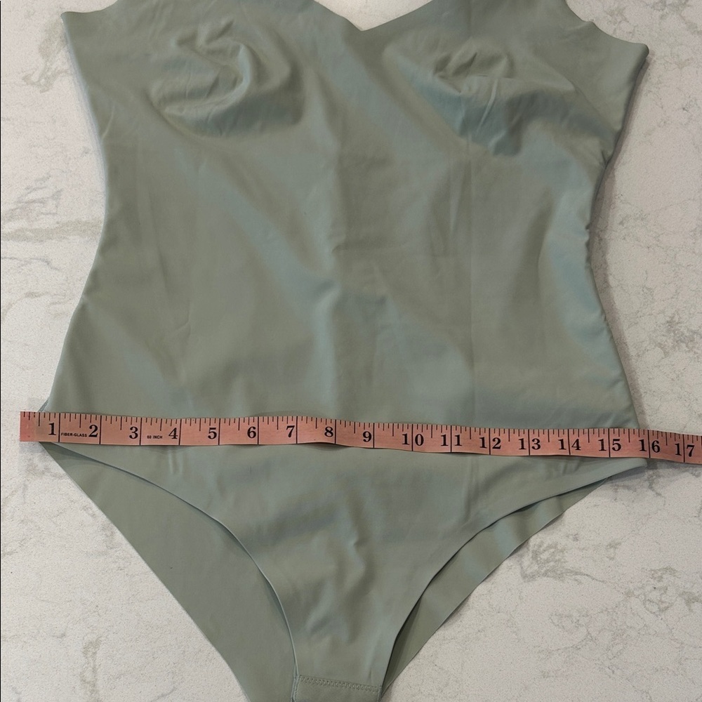 Pinsy Bonded Spaghetti Shapesuit V-Neck Cheeky Shapewear Sage Green Large - Picture 9 of 13